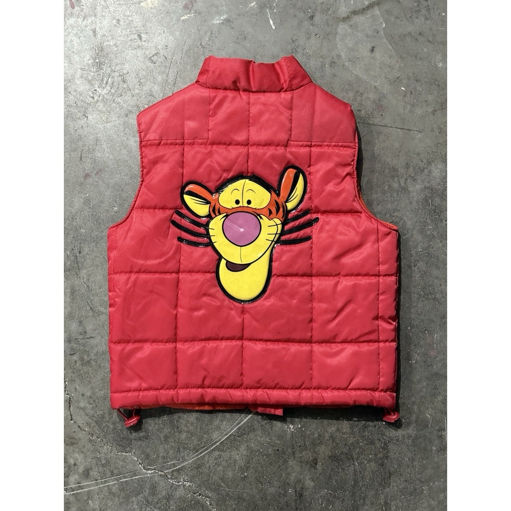 Vintage Winnie The Pooh Kid's Puffy Vest Disney Size Medium Tigger Chilly Day